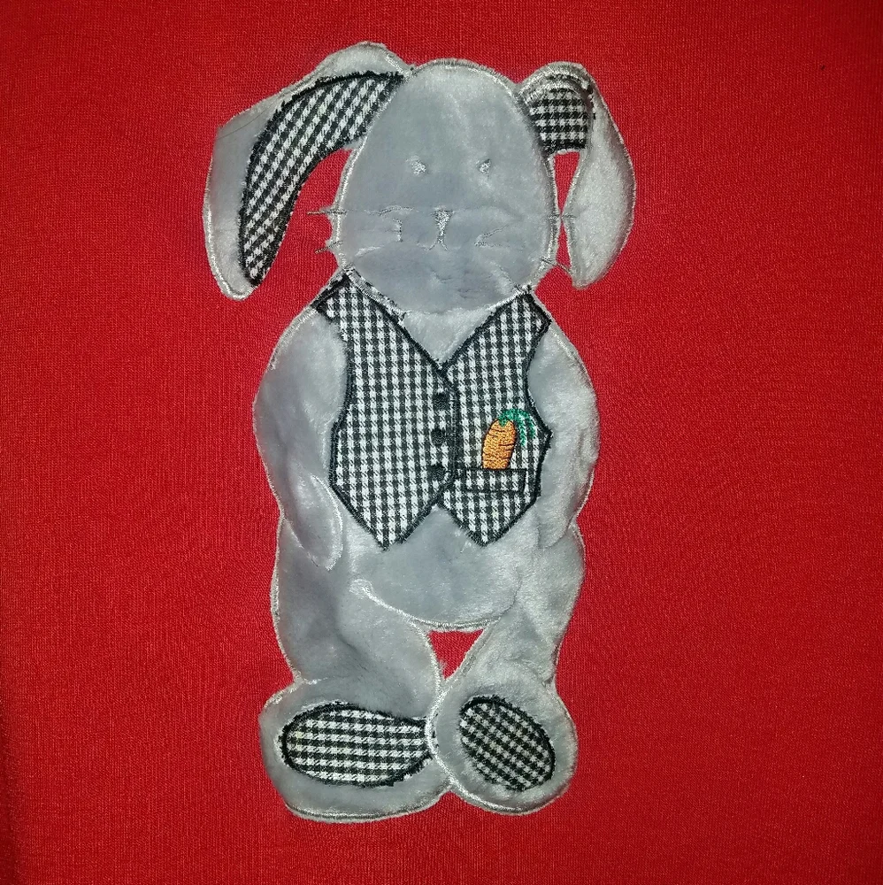 Rare Vintage Red Night Gear Loungewear Nightgown with Bunny Rabbit Size 2X - Picture 2 of 7